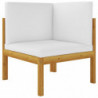 6-tlg. Garten-Lounge-Set Maximilian mit Kissen Cremeweiß Massivholz Akazie