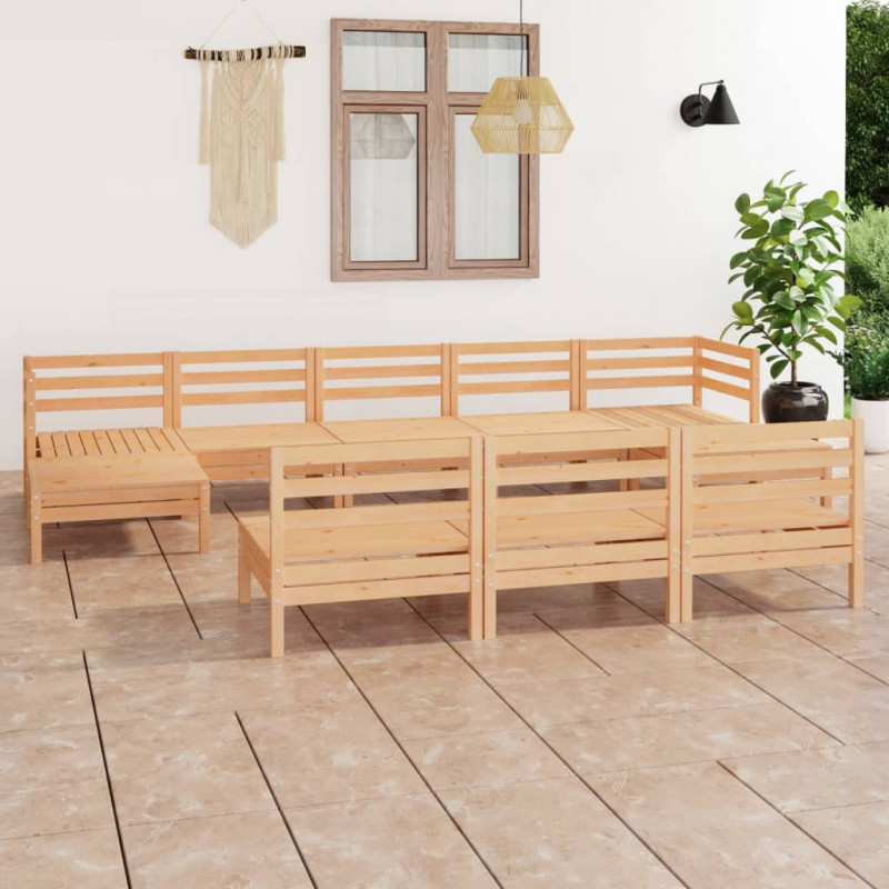 10-tlg. Garten-Lounge-Set Amie Massivholz Kiefer