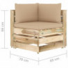 5-tlg. Garten-Lounge-Set Kunigunde mit Kissen Grün Imprägniertes Holz
