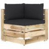 5-tlg. Garten-Lounge-Set Kuno mit Kissen Grün Imprägniertes Holz
