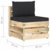 5-tlg. Garten-Lounge-Set Kuno mit Kissen Grün Imprägniertes Holz
