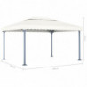 Pavillon Wladimir mit LED-Lichterkette 400x300 cm Cremeweiß Aluminium