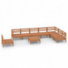 9-tlg. Garten-Lounge-Set Shirin Massivholz Kiefer Honigbraun