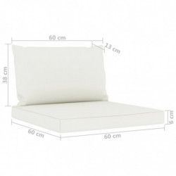 6-tlg. Garten-Lounge-Set mit Creme Kissen