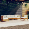 6-tlg. Garten-Lounge-Set mit Kissen Kiefer Massivholz