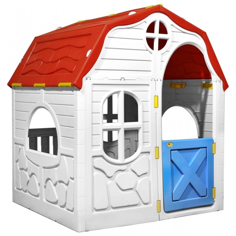 Faltbares Kinderspielhaus mit Schließbarer Tür und Fenstern