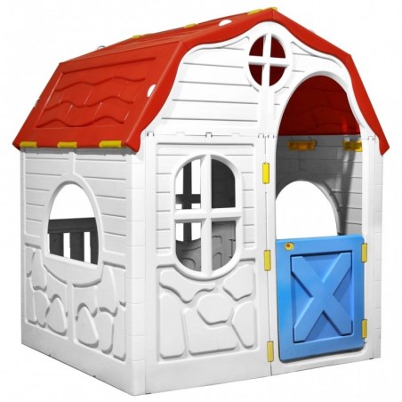 Faltbares Kinderspielhaus mit Schließbarer Tür und Fenstern