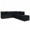 4-tlg. Garten-Lounge-Set Fedja mit Auflagen Poly Rattan Schwarz