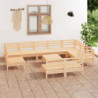 11-tlg. Garten-Lounge-Set Massivholz Kiefer