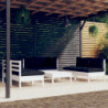 7-tlg. Garten-Lounge-Set Mirthe mit Kissen Kiefer Massivholz