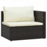 5-tlg. Garten-Lounge-Set Hannes mit Auflagen Poly Rattan Braun