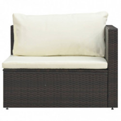 5-tlg. Garten-Lounge-Set Hannes mit Auflagen Poly Rattan Braun