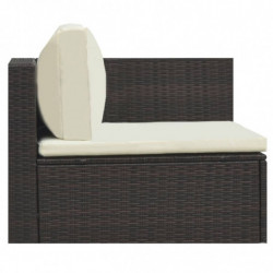 5-tlg. Garten-Lounge-Set Hannes mit Auflagen Poly Rattan Braun